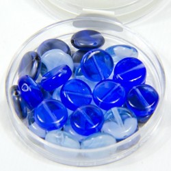 Perline piatte "Blu" 8mm