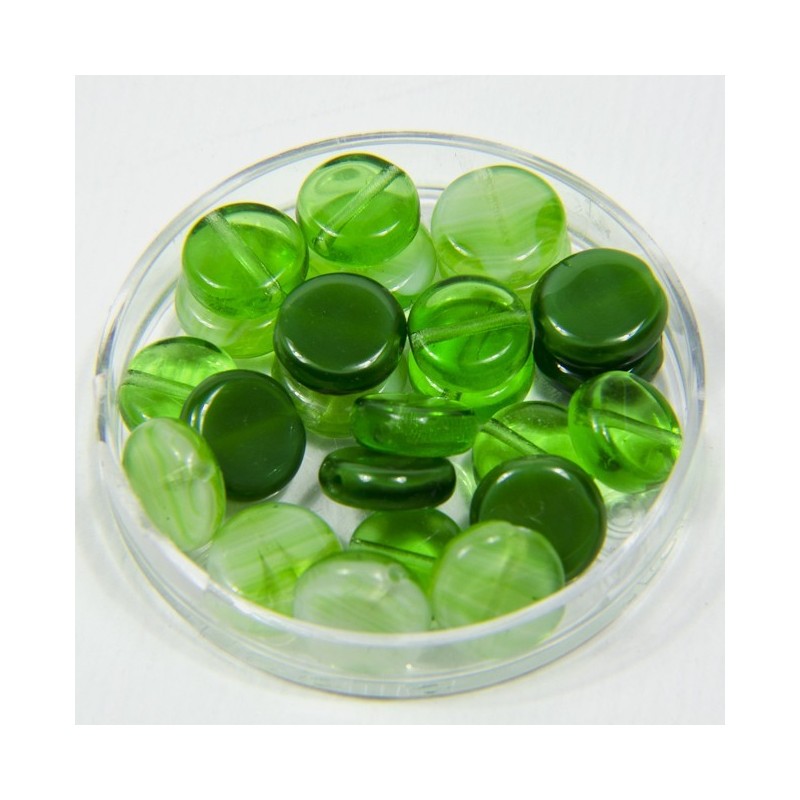 Perline piatte "Verde" 8mm